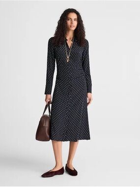 Madewell Ruched Midi Shirtdress Size 4 NWT